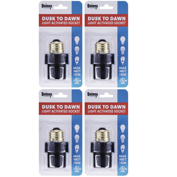4 Pk Dusk To Dawn Light Smart Auto Sensor Photocell Control Screw Bulb Socket