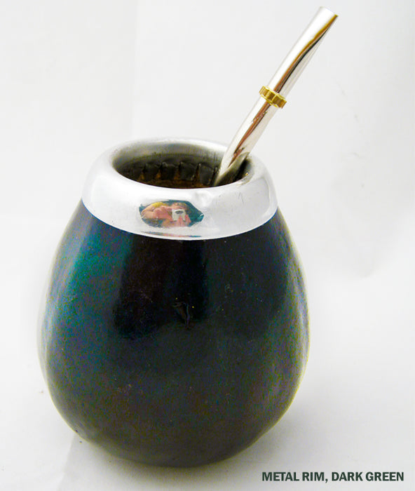 MATE GREEN NATURAL GOURD STRAW WITH BOMBILLA ENJOY DRINKING
