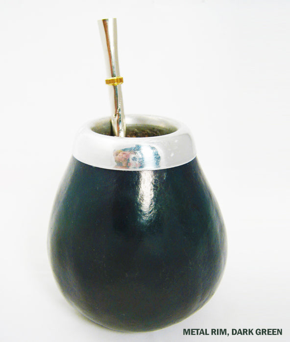 MATE GREEN NATURAL GOURD STRAW WITH BOMBILLA ENJOY DRINKING