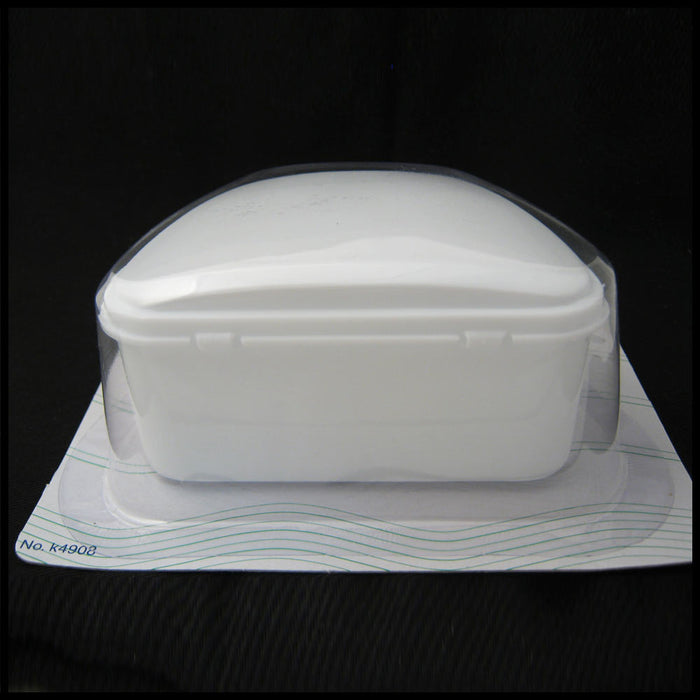 White Denture Bath Retainer Box Orthodontic Mouth Guard Dental Storage Container