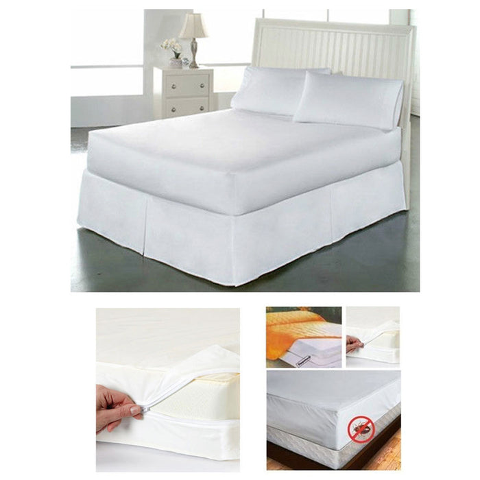 6X Queen Size Zippered Mattress Cover Protector Dust Anti Bug Allergy Waterproof