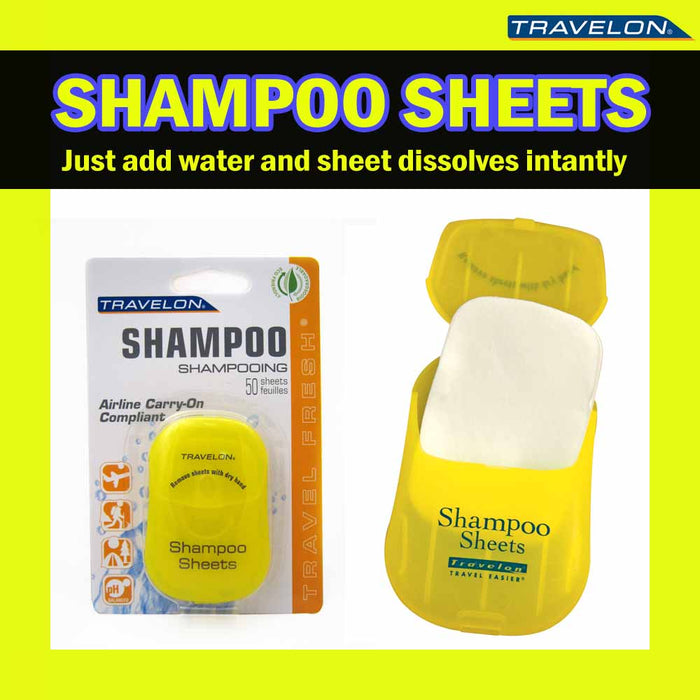 Travel Shampoo Toiletry Sheets Travelon 50 Count TSA OK