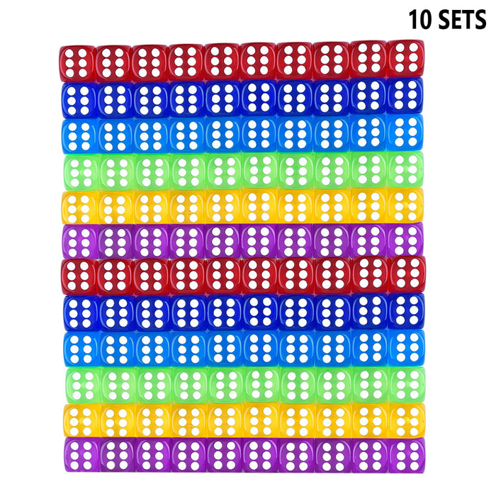 120 PC Multicolor Playing Dice Board Math Games Play Party Teaching Vintage