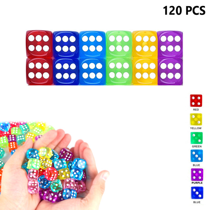 120 PC Multicolor Playing Dice Board Math Games Play Party Teaching Vintage