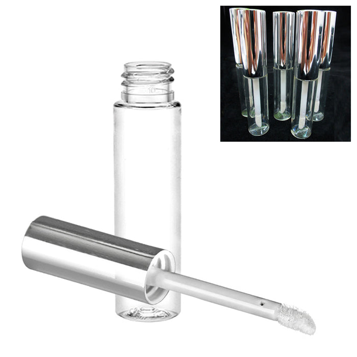100pc Silver Lip Gloss Tube Lip Balm Bottle Empty Cosmetic Container Tube Travel