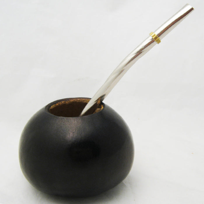 ARGENTINA MATE GOURD YERBA TEA WITH STRAW BOMBILLA CUP GAUCHO KIT HANDMADE 0060