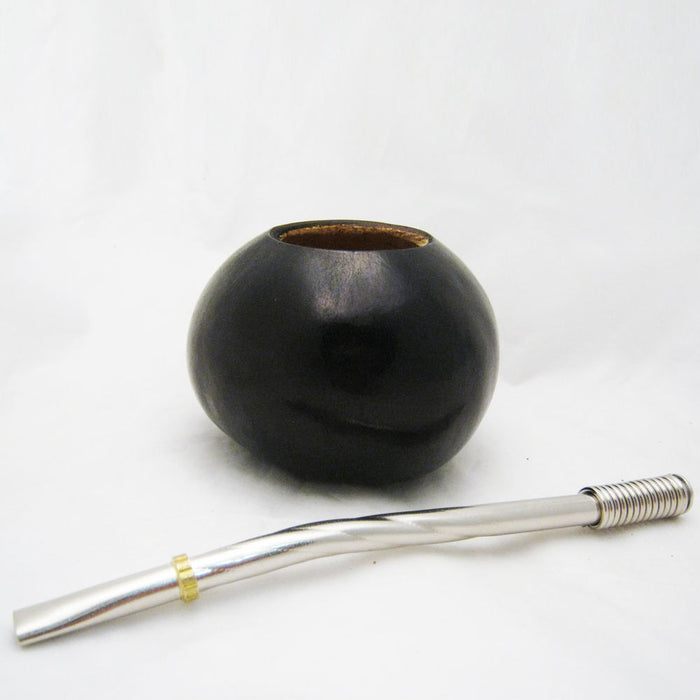 ARGENTINA MATE GOURD YERBA TEA WITH STRAW BOMBILLA CUP GAUCHO KIT HANDMADE 0060