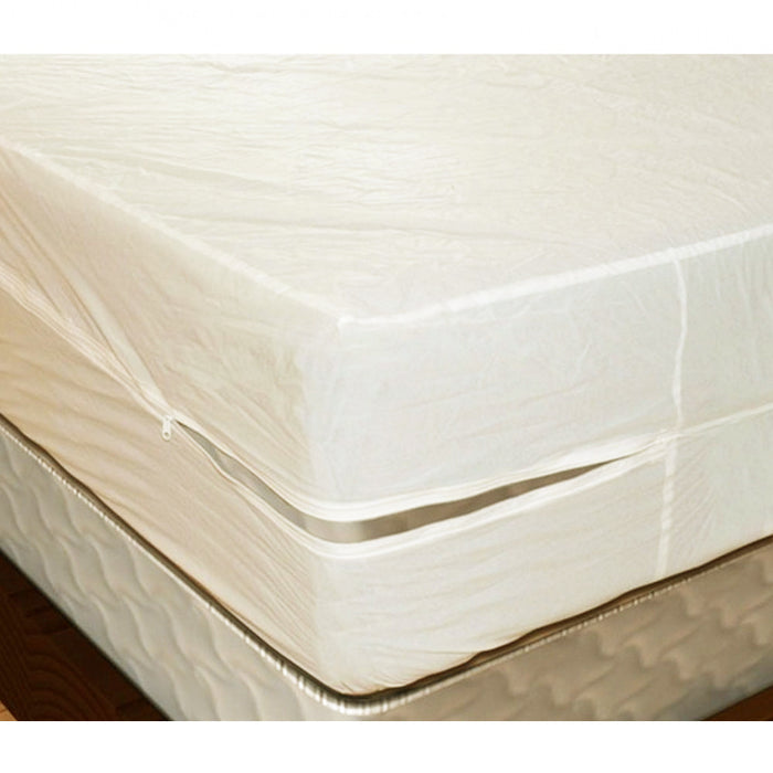 King Size Vinyl Zippered Mattress Cover Protector Dust Bug Allergy Waterproof !