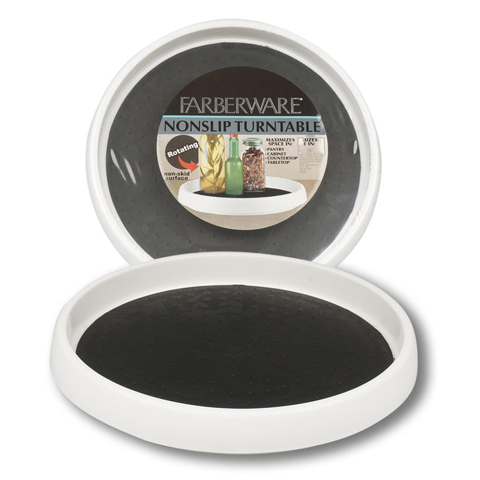 1 Turntable Pantry Cabinet 10-Inch Kitchen Organizer Lining Non-slip White/Black