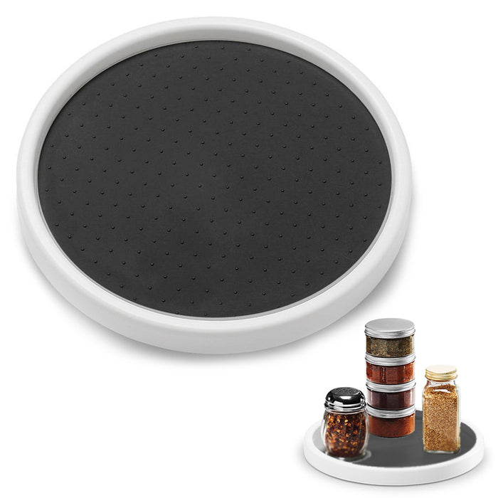 1 Turntable Pantry Cabinet 10-Inch Kitchen Organizer Lining Non-slip White/Black