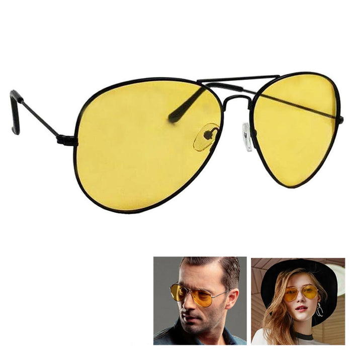 1 Pilot Polarized Sunglasses Fashion Yellow Lens Night Driving Glasses Men Women