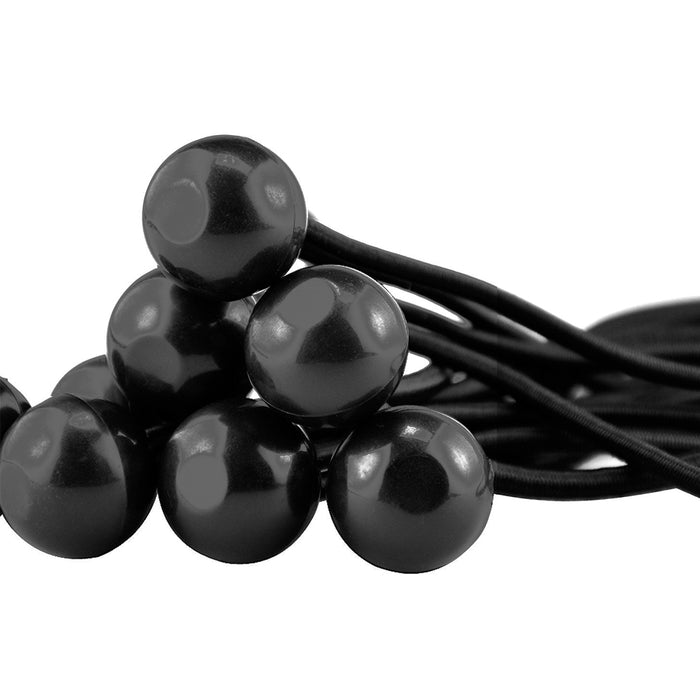 (200) 6" Heavy Duty Black Ball Bungee Cord Tarp Tie Down Strap Bungi Canopy Tent