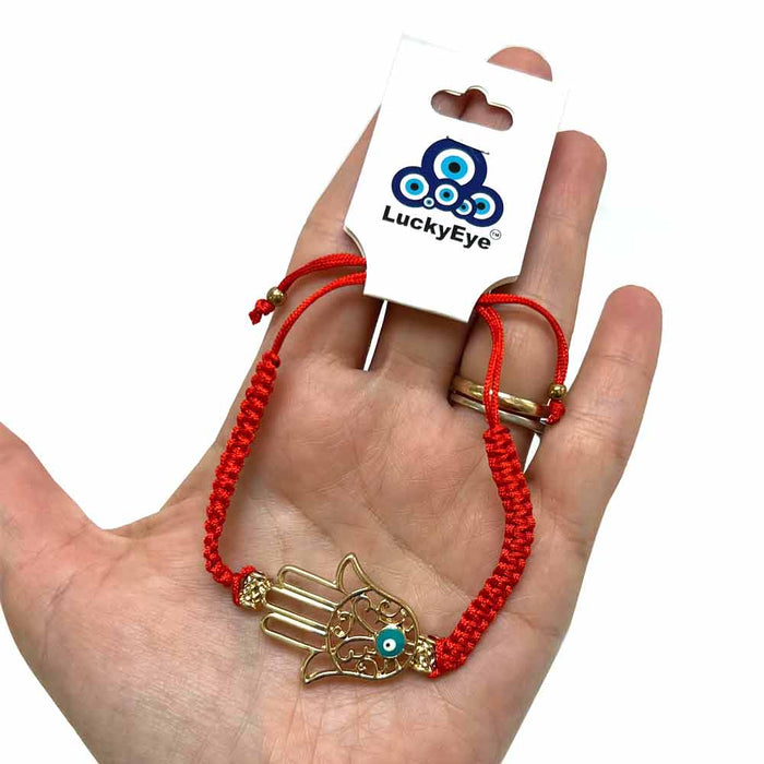 Hamsa Evil Eye Red String Good Luck Friendship Blessing Celebrity Style Bracelet