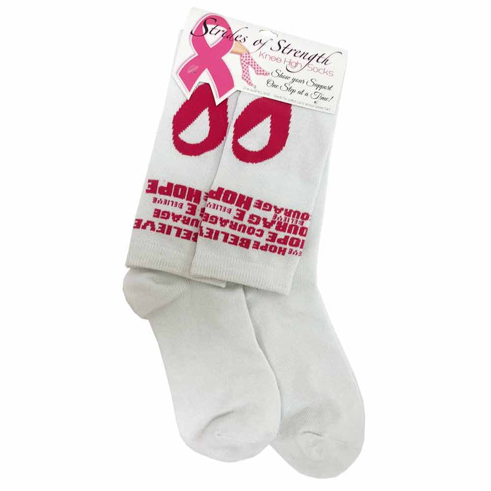 6 Pairs Womens Breast Cancer Awareness Socks Pink Ribbon Soft Sport Sock Bulk