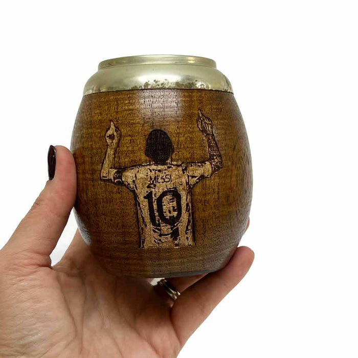 Algarrobo Mate Gourd Yerba Cup Argentina Bombilla Straw Messi Handmade Carved