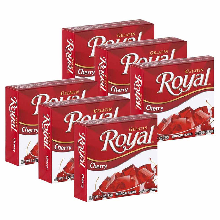 6 Pack Royal Gelatin Healthy Snacks Dessert Cherry Flavor Kids Party Jelly Shots