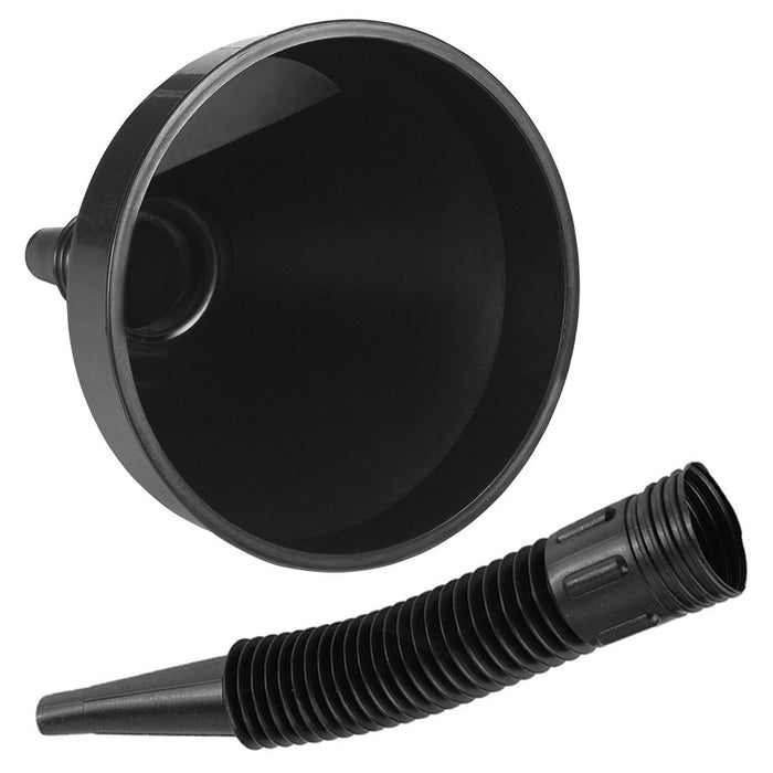 2 Pc Auto Car Motorcycle Boat Flexible Large Funnel Oil Water Gas Fuel Spout Blk
