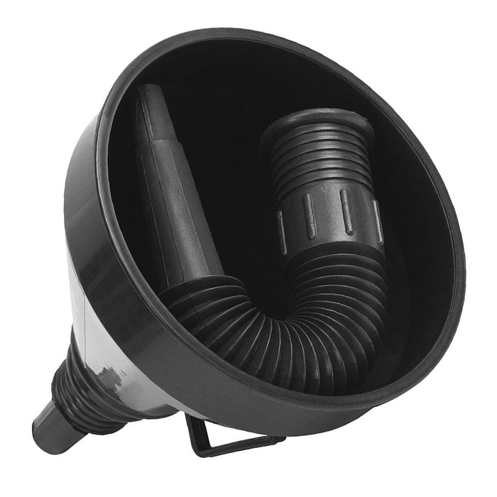 2 FUNNELS Flex Extension Filter Screen Gas Automotive Engine Oil Fluid Gasoline
