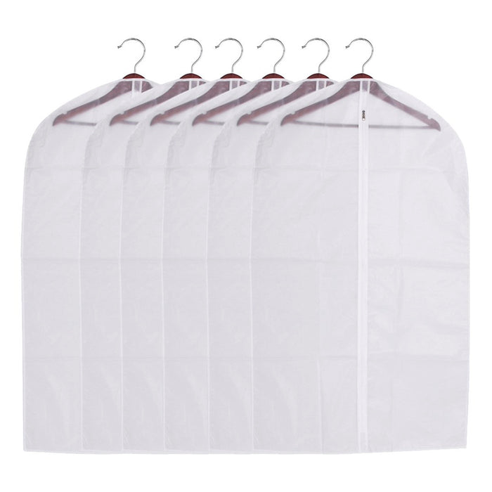 6 PK Suit Garment Bags Dress Storage Translucent Cover 53" Clothing Coat Carrier