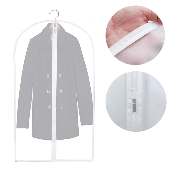 3 Garment Bag Travel Suit Dress Storage 53" Clear Cover Full Zipper Coat Carrier