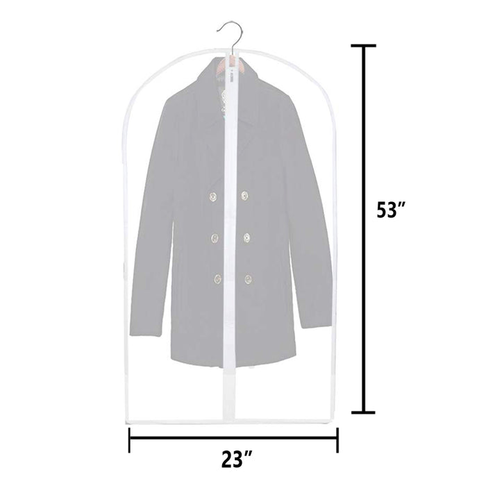 3 Garment Bag Travel Suit Dress Storage 53" Clear Cover Full Zipper Coat Carrier
