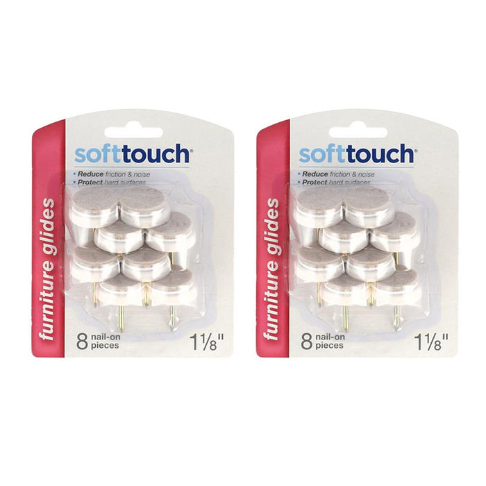 16 Glides Furniture Felt Pad Screw Nail Floor Protector Table Chair Leg Non Skid