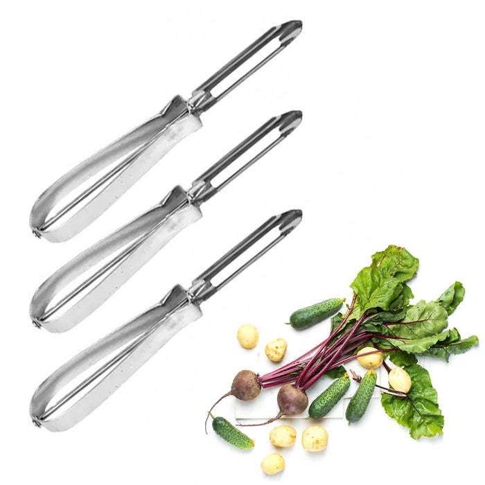 3 Pack Stainless Steel Peeler Fruit Vegetable Potato Sharp Razor Blade Swivel