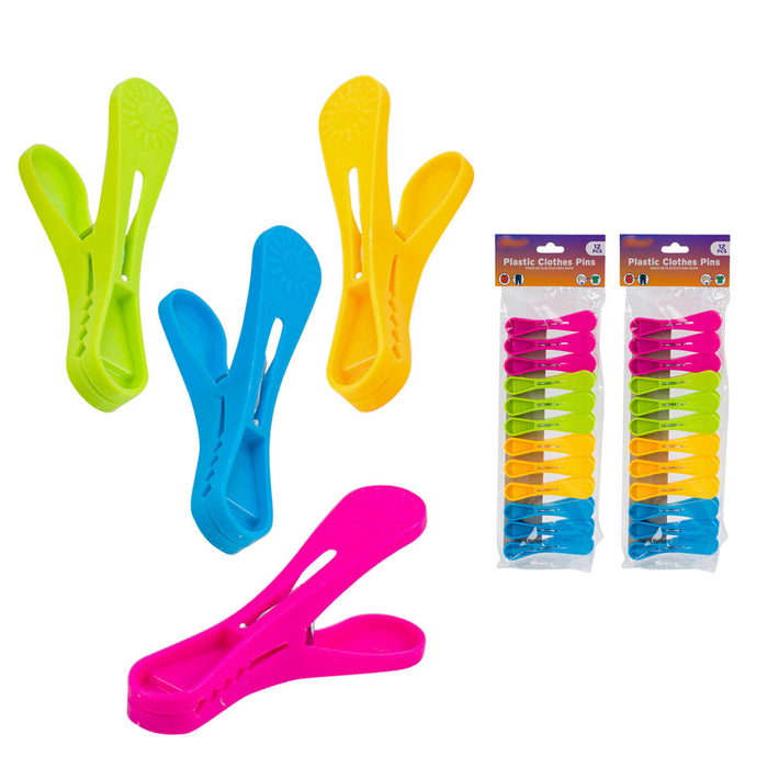 24 Food Sealing Clips Bag Sealers Clamp Clothes Photo Paper Peg Clothespin Craft