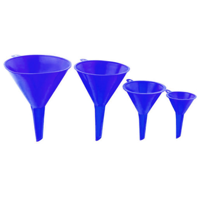 4 Plastic Funnel Set Auto Home Kitchen Garden Engine Oil Water Tool  2" 3" 4" 5"