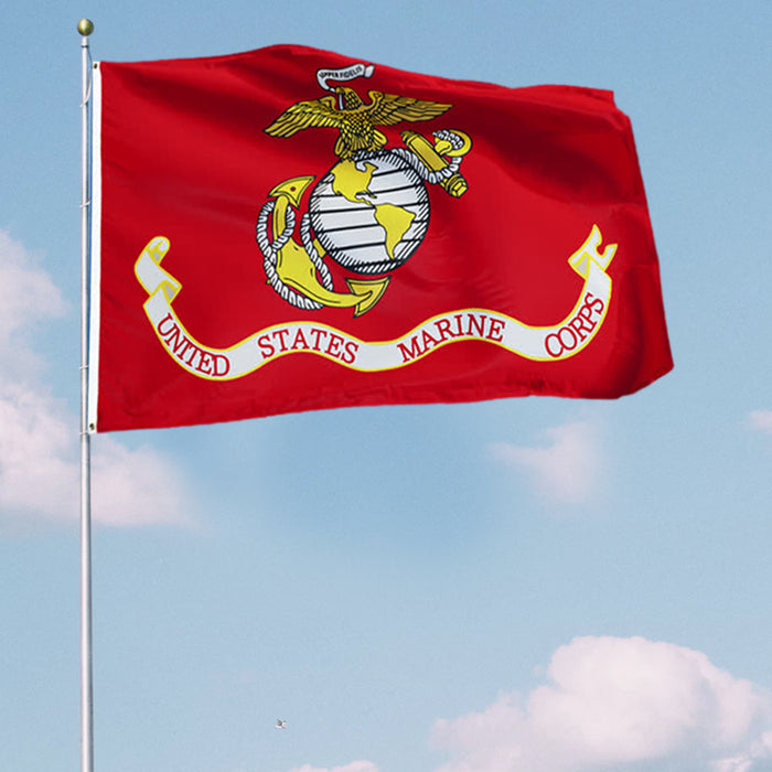 U.S. Marine Corps 3'x5' Military Flag USMC Print Brass Grommets Indoor Outdoor
