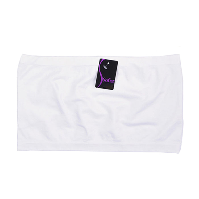 2 Seamless Tube Tank Top Bandeau Spandex Plain Cropped Bra Strapless Yoga White