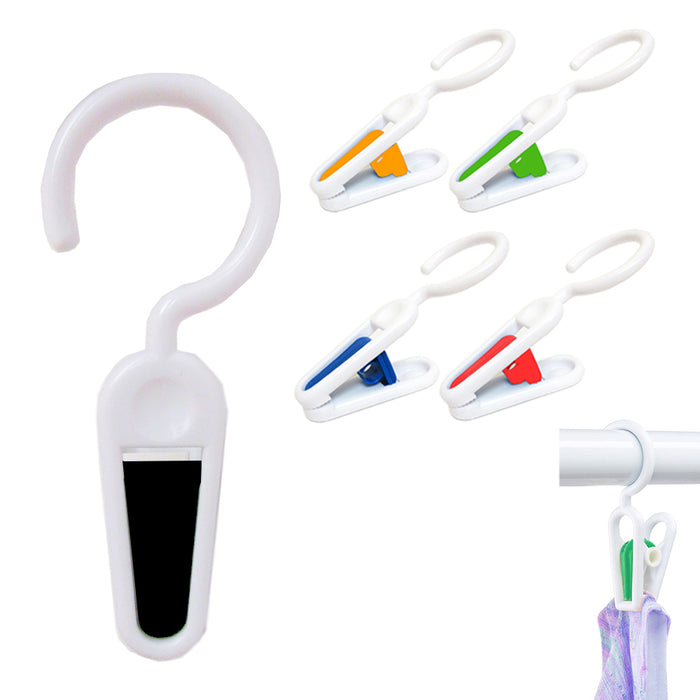 12 Pack Portable Laundry Hook Boot Hanger Clips Hanging Clothes Pins Travel Home
