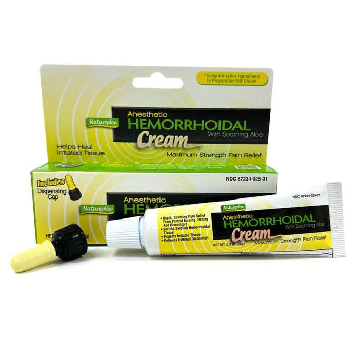 2 Pack Hemorrhoid Cream With Soothing Aloe Max Strength Anesthetic Pain Relief