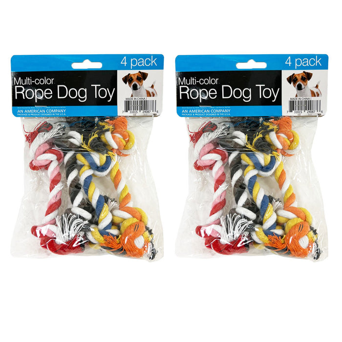 8 PC Tough Rope Chew Toy Knots Indestructible Cotton Rope Dog Tug Teeth Cleaning