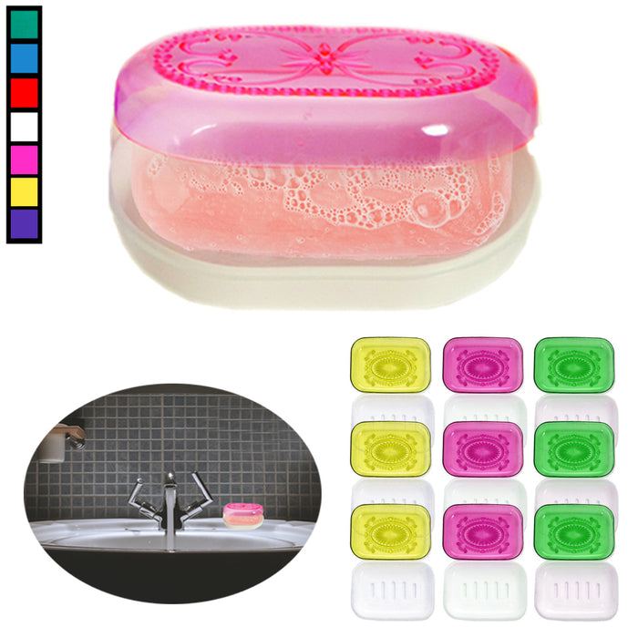 9PC House Travel Soap Case Plastic Box Dish Holder Container Camping Hiking Bath