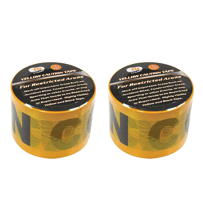 2 Rolls Caution Tape Resistant Construction Danger Safety Hazardous Area 600 Ft