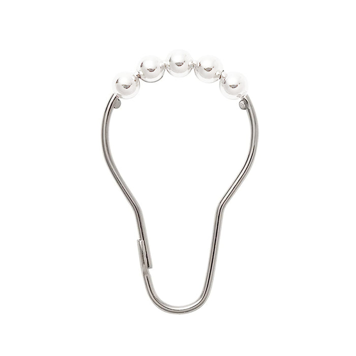 12 Metal Shower Curtain Hooks Set Easy Glide Rings Heavy Duty Bathroom Decor Rod