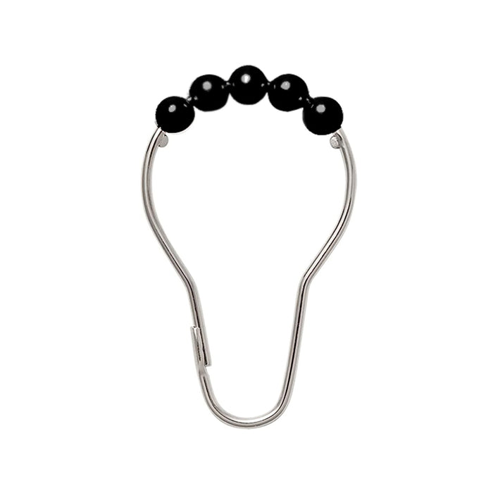 24 Pack Shower Curtain Rings Heavy Duty Hooks Bathroom Easy Glide Decorative Rod