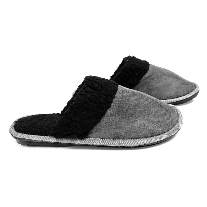 Men's Slippers Faux Sherpa Lining Memory Foam House Shoes Anti-Skid Size 11-12