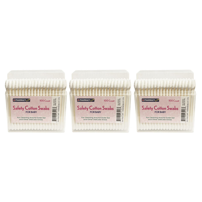 300 Ct Safety Cotton Swabs Double Tip Baby Ear Cleaning Pure Makeup Applicator