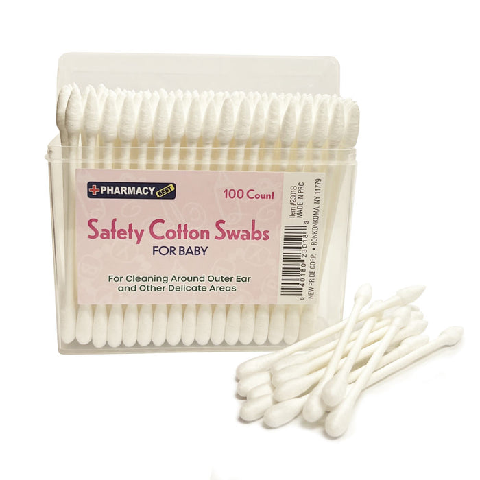 200 count Safety Cotton Swabs Baby Children Gentle Clean Ears Nose Double Tip