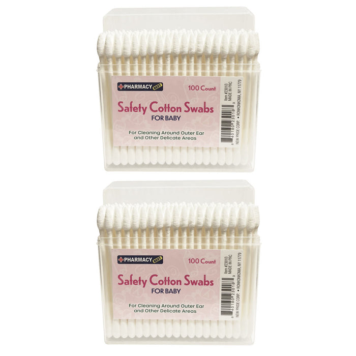 200 count Safety Cotton Swabs Baby Children Gentle Clean Ears Nose Double Tip