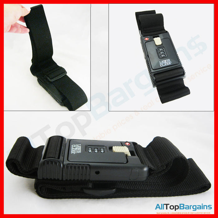 Combination Locking Travel Belt  Luggage Suitcase Secure TSA Lock Strap 3 Digit