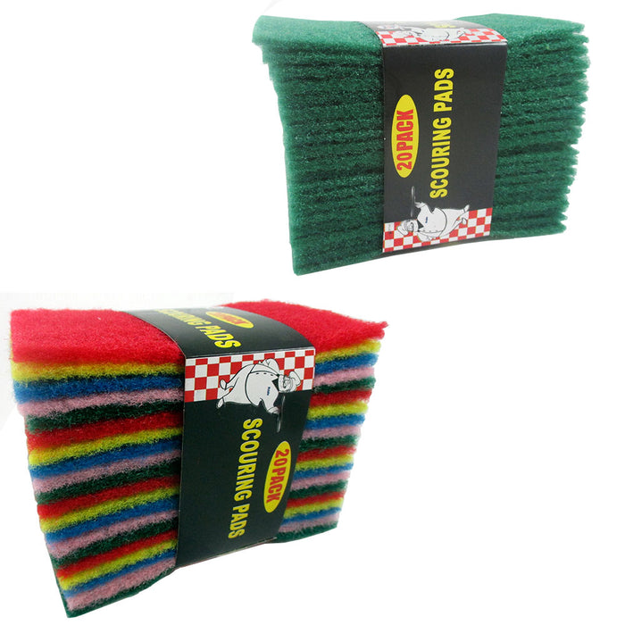 20 Ct Scouring Pads Medium Duty Kitchen Scour Scrub Cleanning Wholesale !