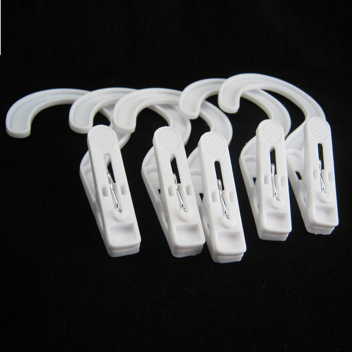 5 Laundry Hooks Clothes Pins Hanging Clips Plastic Hanger Home Travel Portable !