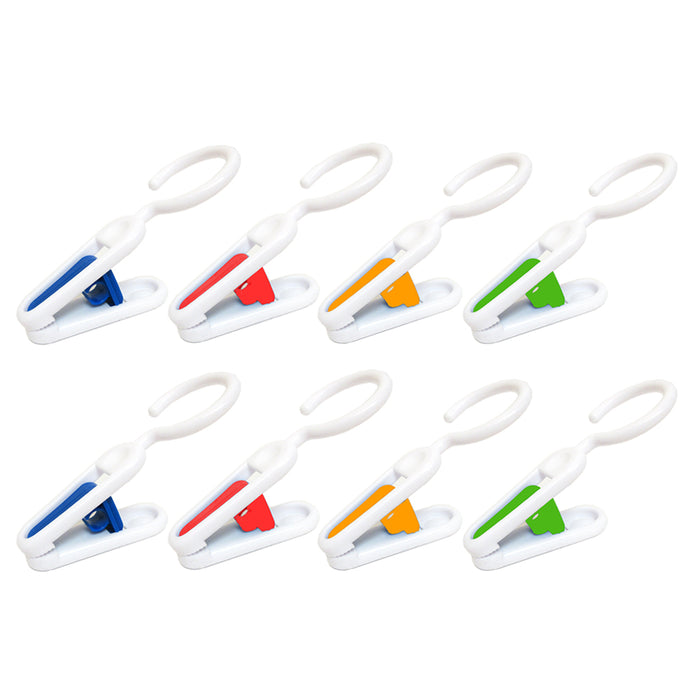 8PC Hanging Clips Clothes Pins Hooks Portable Home Travel Laundry Drying Hangers
