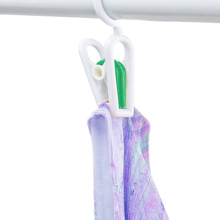 8PC Hanging Clips Clothes Pins Hooks Portable Home Travel Laundry Drying Hangers