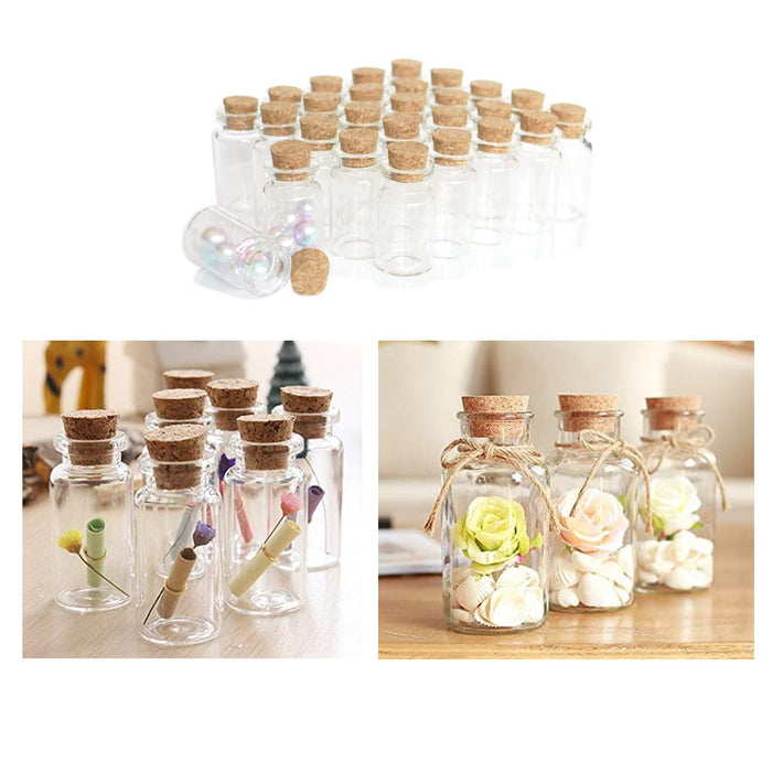 6PC Mini Glass Jars Cork Lids Storage Containers Crafts Wedding Favors Sand Jar