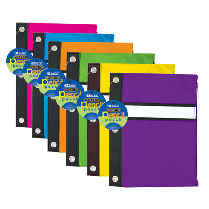 1 Pencil Pouch Zipper 3 Ring Binder Bag School Supply Pen Marker Holder Storage
