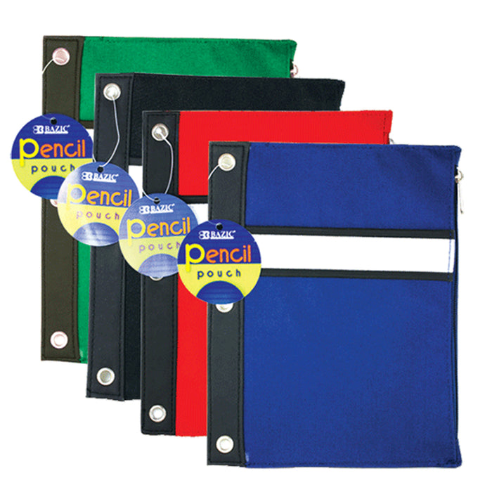 1 Pencil Pouch Zipper 3 Ring Binder Bag School Supply Pen Marker Holder Storage